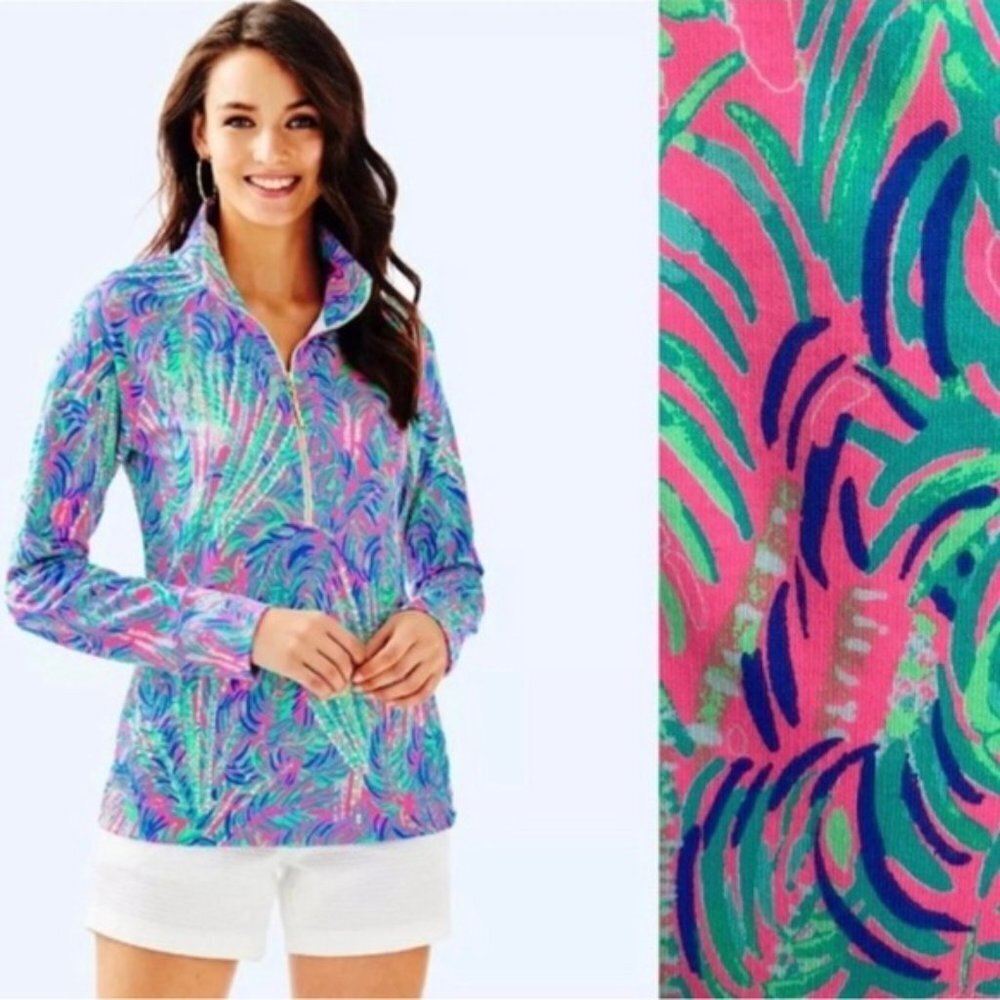 Lilly Pulitzer Skipper Popover Pink Sunset Coco Breeze size Large EUC